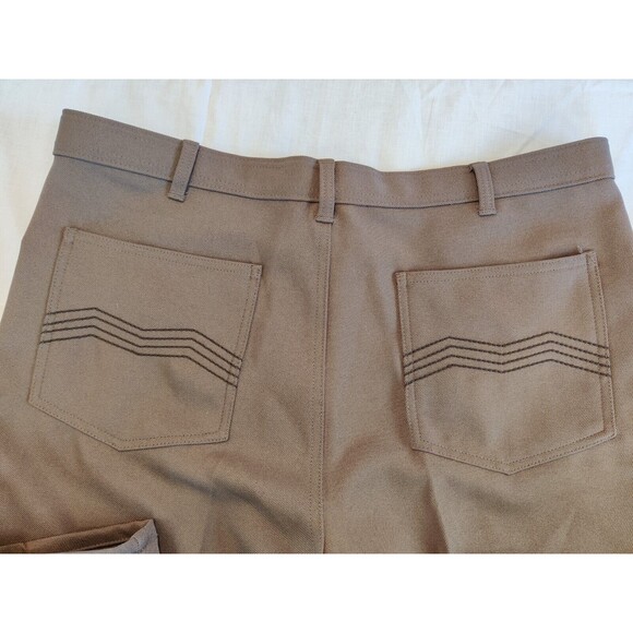 Vintage John Blair Pants Men's 40M Brown Slacks Polyester Western Stitch Pocket - Picture 8 of 12